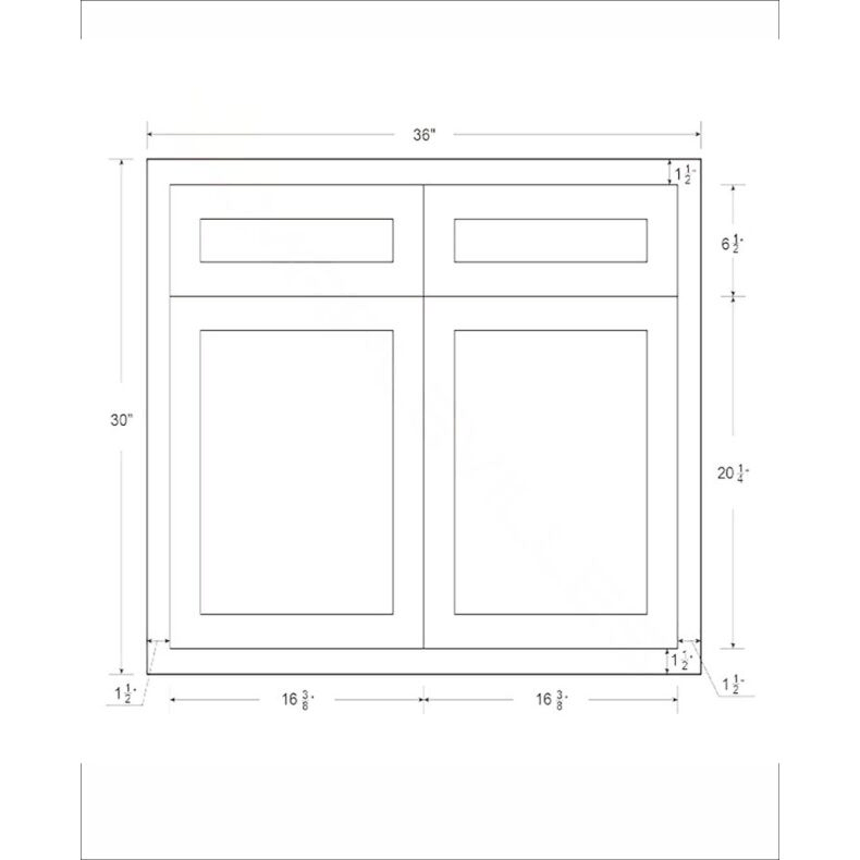 Dark Blue Inset Shaker 36" Base Cabinet- RTA