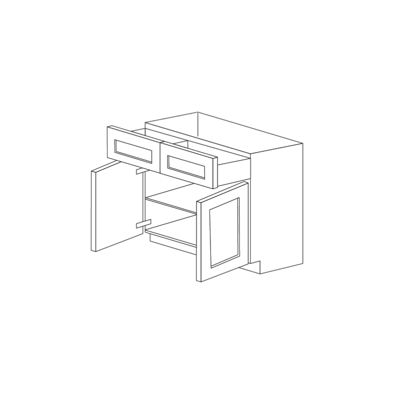 Jersey White Shaker 36" Base Cabinet with Drawer - RTA