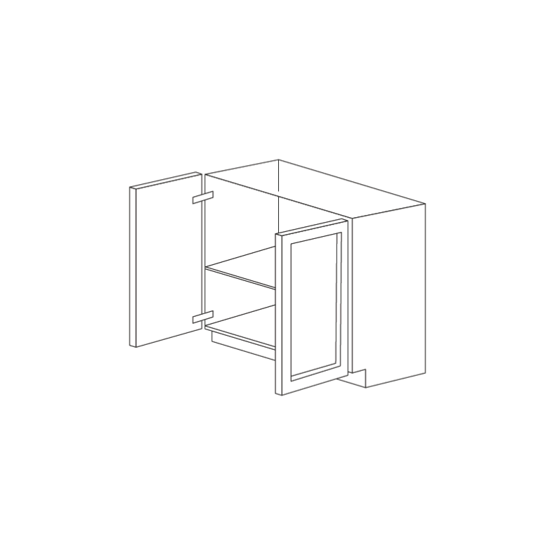 Jersey White 36" Base Cabinet with Full Height Doors - RTA