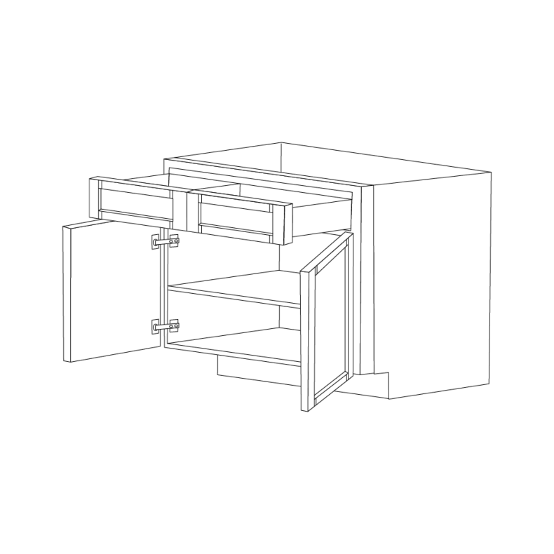 Aspen White Shaker 42" Base Cabinet RTA