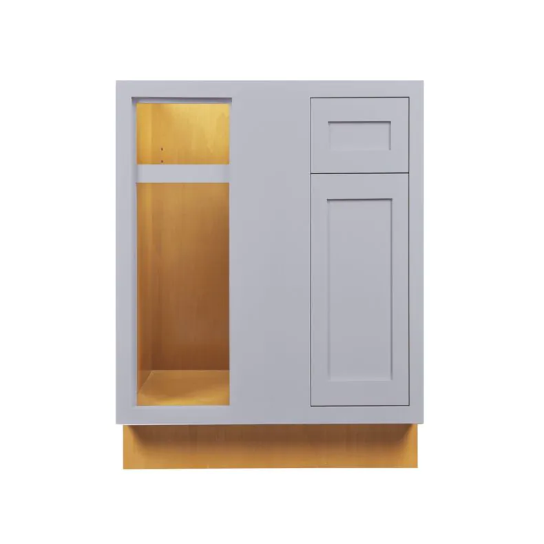 Dark Blue Inset Shaker 36" Blind Corner Base Cabinet - RTA Dark Blue Inset Shaker 36" Blind Corner Base Cabinet - RTA