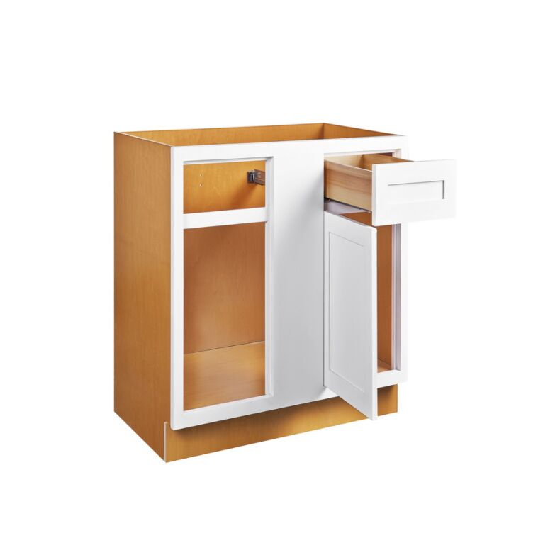 Snow White Inset Shaker 36" Blind Corner Base Cabinet - RTA