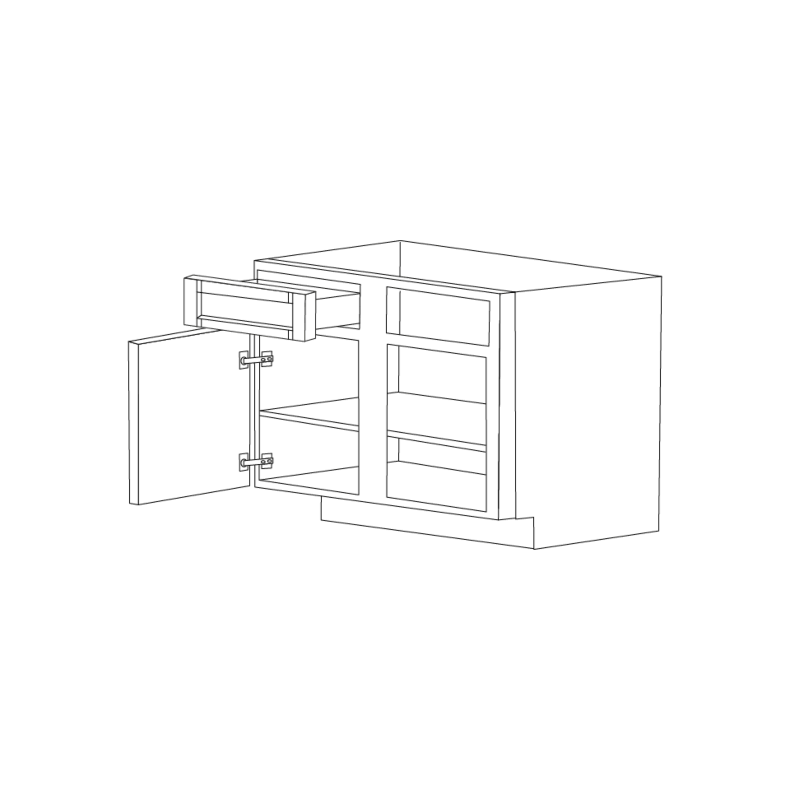 Aspen White Shaker 36" Blind Base Corner Cabinet - RTA