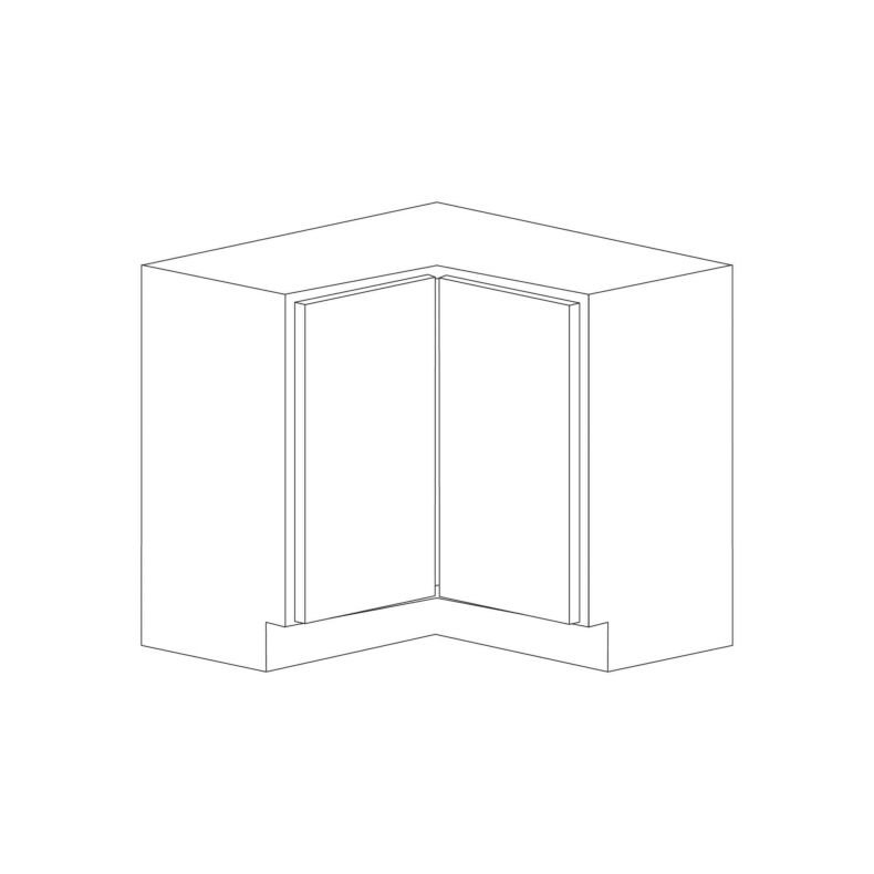 Off White Flat Panel 33" Base Lazy Susan Cabinet - RTA