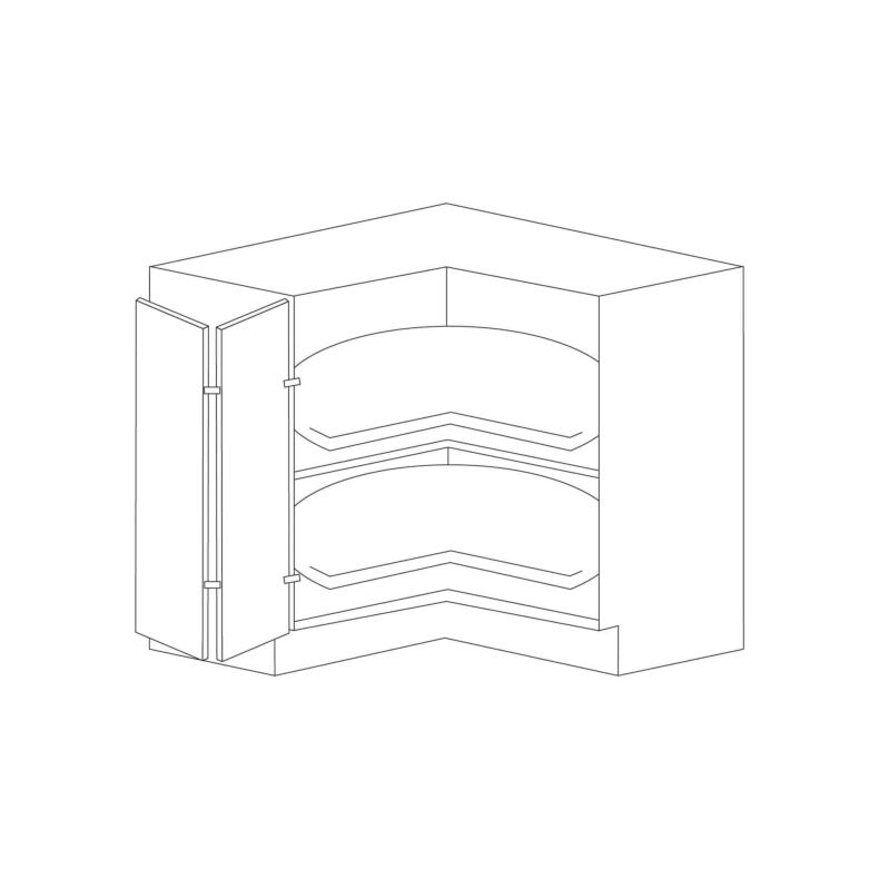 Off White Flat Panel 33" Base Lazy Susan Cabinet - RTA