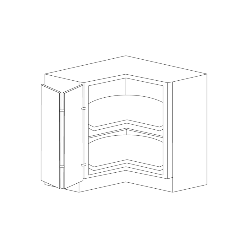 Lexington Grey Shaker 33" Lazy Susan Cabinet - Assembled