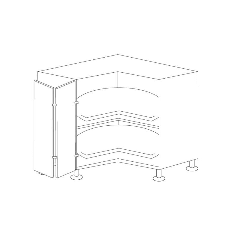 Walnut 36" Lazy Susan Base Cabinet - RTA