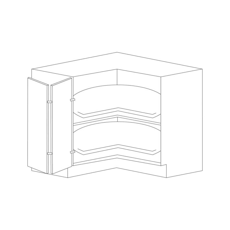 Charcoal Gray Flat Panel 36" Base Lazy Susan Cabinet - RTA