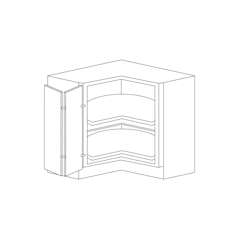 Anaheim Grey 36" Lazy Susan Corner Base Cabinet  - RTA