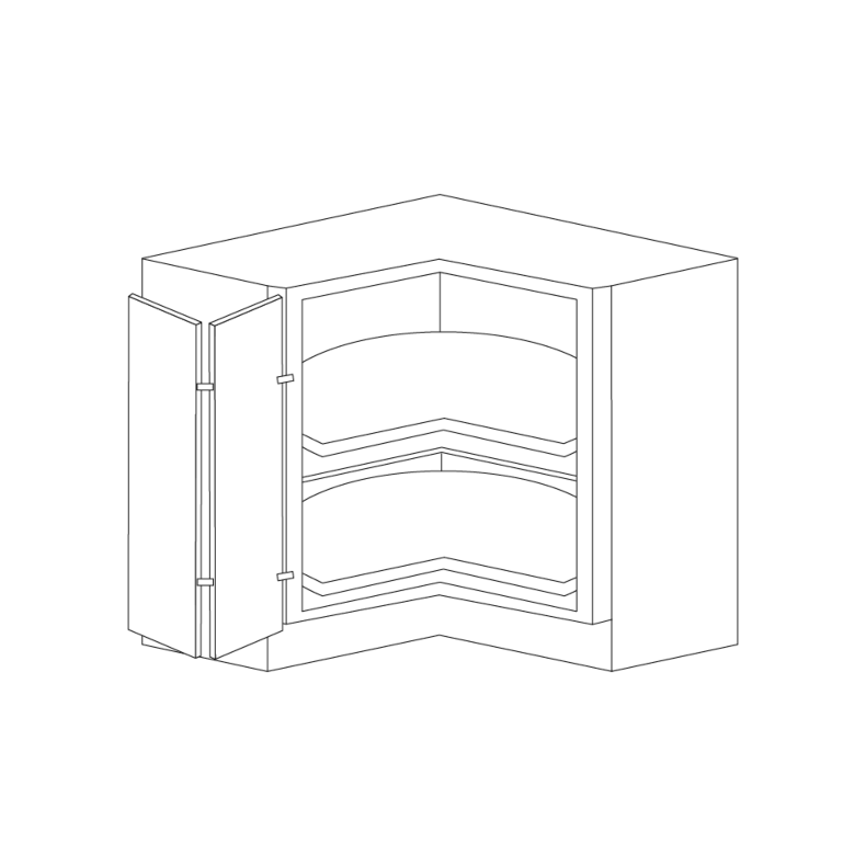 Attis Brown 36" Lazy Susan Base Cabinet - Assembled