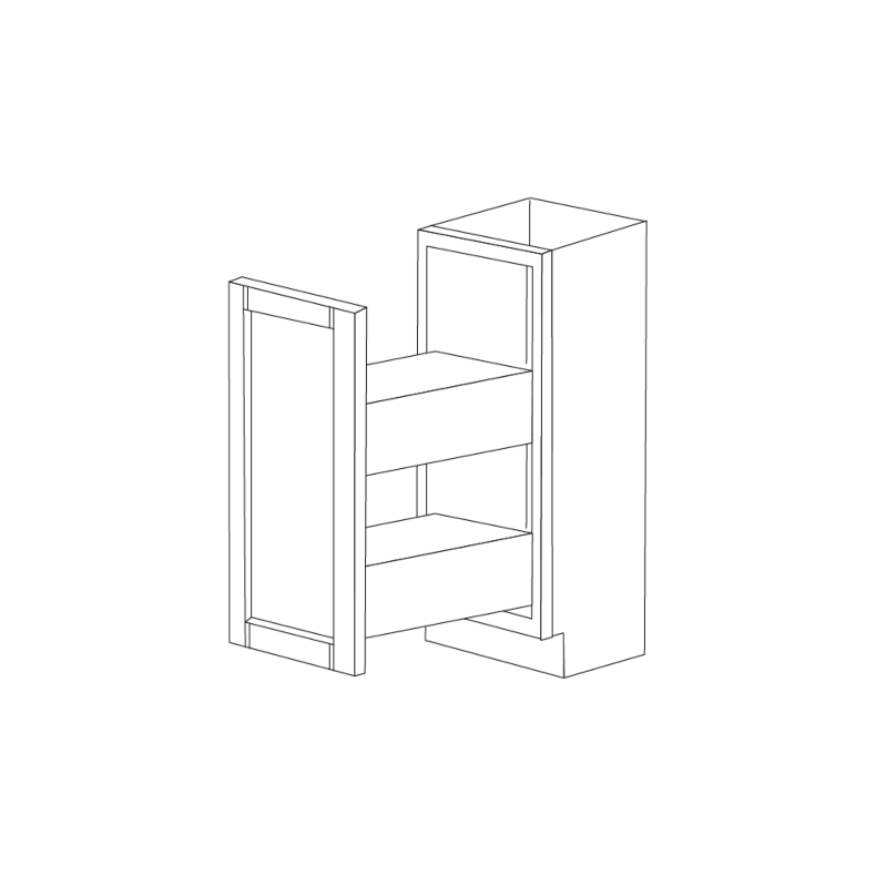 Lexington Espresso Shaker 9x24 Base Spice Rack Pull Out - Assembled