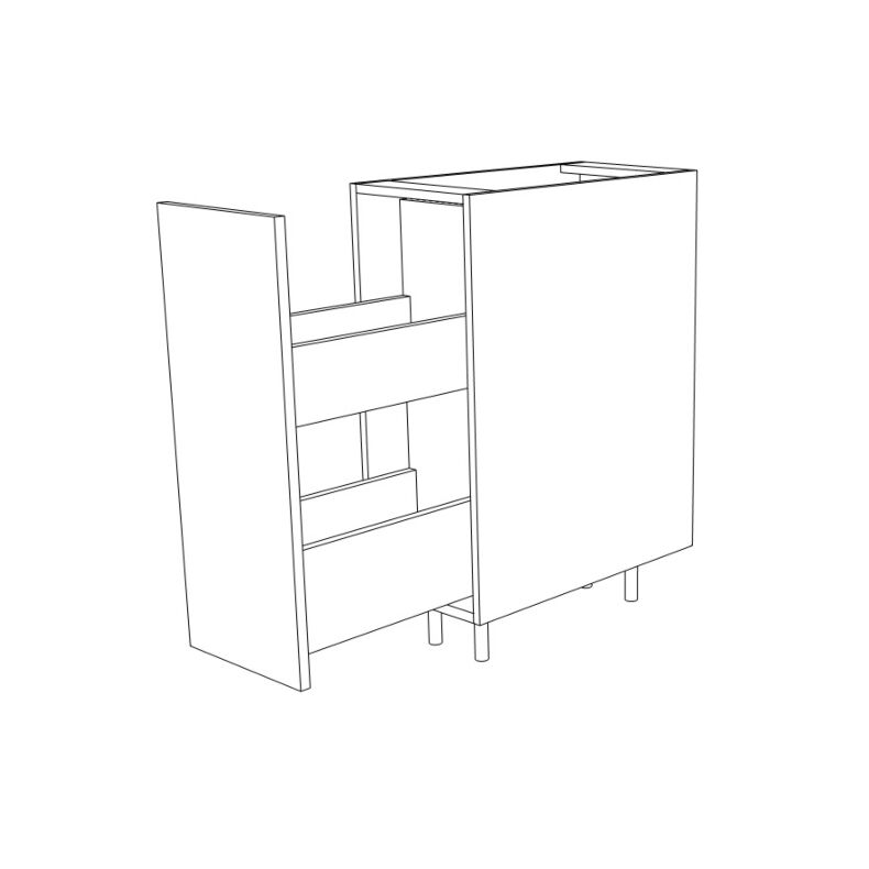 Matte White 12" Base Spice Rack Pull Out Cabinet - RTA