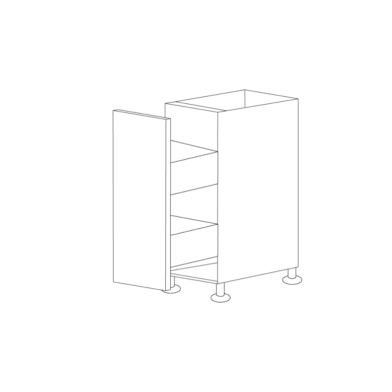 Glossy Gray 6" Spice Drawer Base Cabinets - RTA