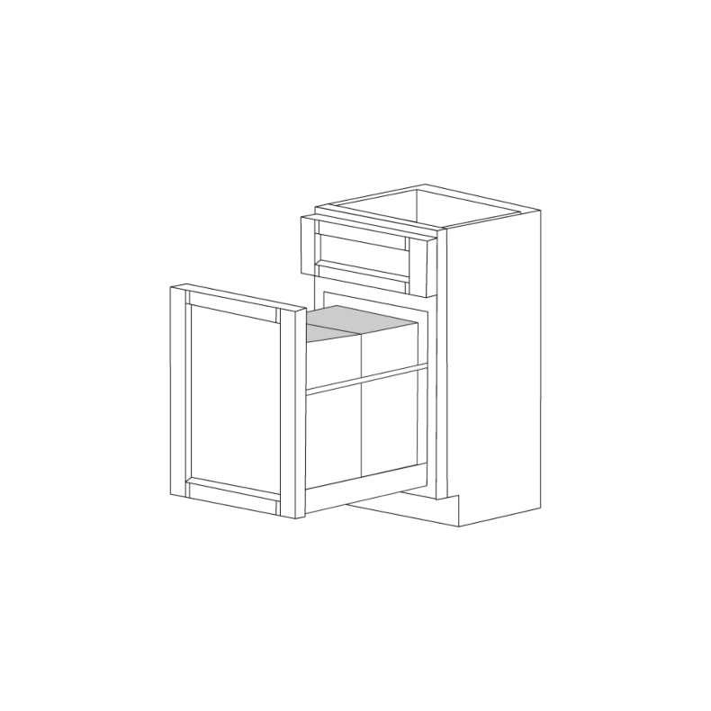Orlando Ginger Square 18" Base Trash Can Cabinet - RTA
