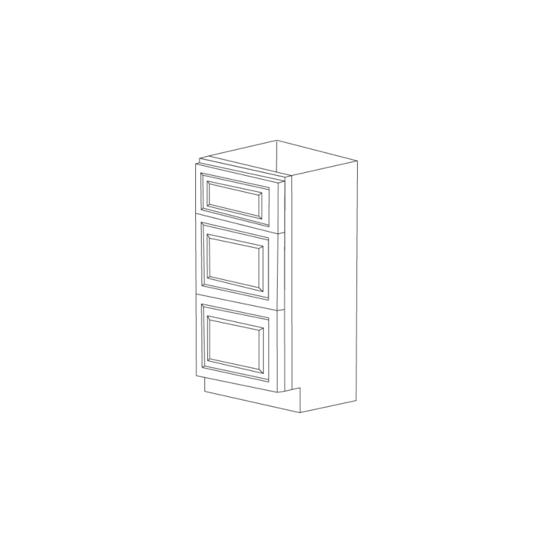 Romona Modern Gray 12" Three Drawer Base Cabinet - RTA