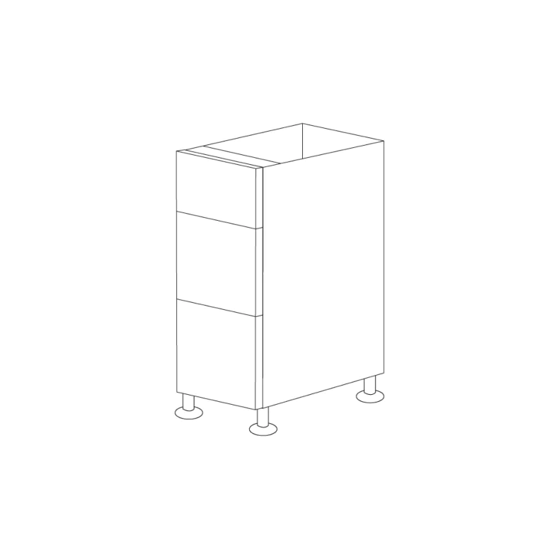 Glossy White 12" Drawer Base Cabinet 3 Drawers - RTA Glossy White 12" Drawer Base Cabinet 3 Drawers - RTA