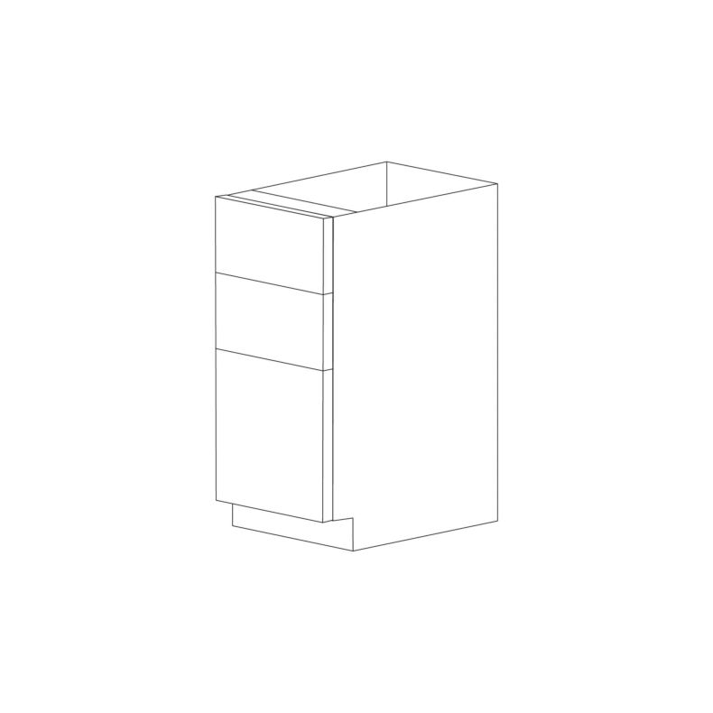 Piano Paint White Gloss 15" Three Drawer Base Cabinet - RTA Piano Paint White Gloss 15" Three Drawer Base Cabinet - RTA