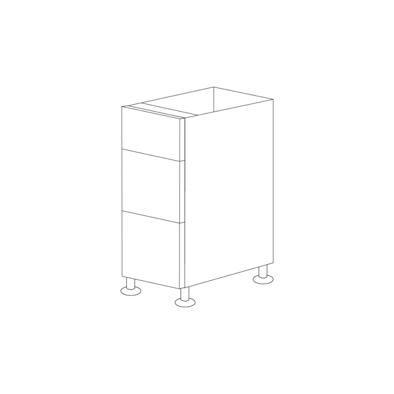 Glossy Gray 15" Drawer Base Vanity 3 Drawers - RTA Glossy Gray 15" Drawer Base Vanity 3 Drawers - RTA