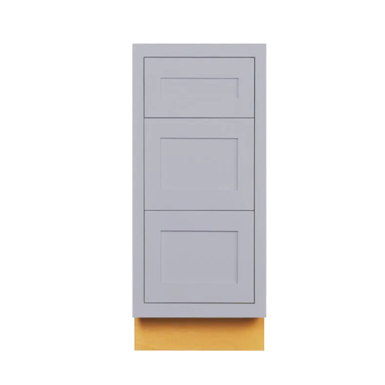 Dark Blue Inset Shaker 18" Three Drawer Base Cabinet - RTA Dark Blue Inset Shaker 18" Three Drawer Base Cabinet - RTA