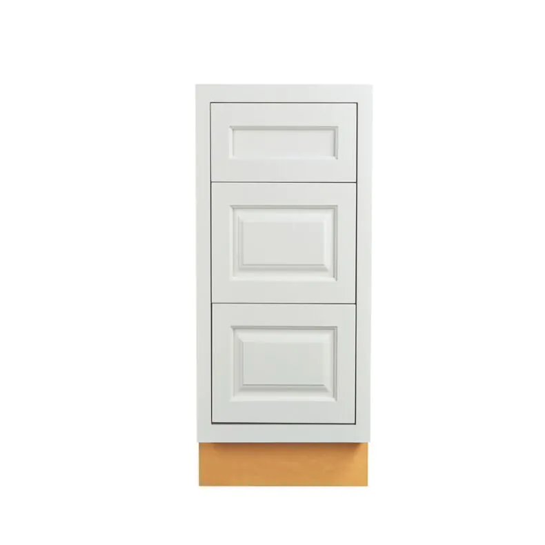 Vintage White Inset 18" Three Drawer Base Cabinet - RTA Vintage White Inset 18" Three Drawer Base Cabinet - RTA