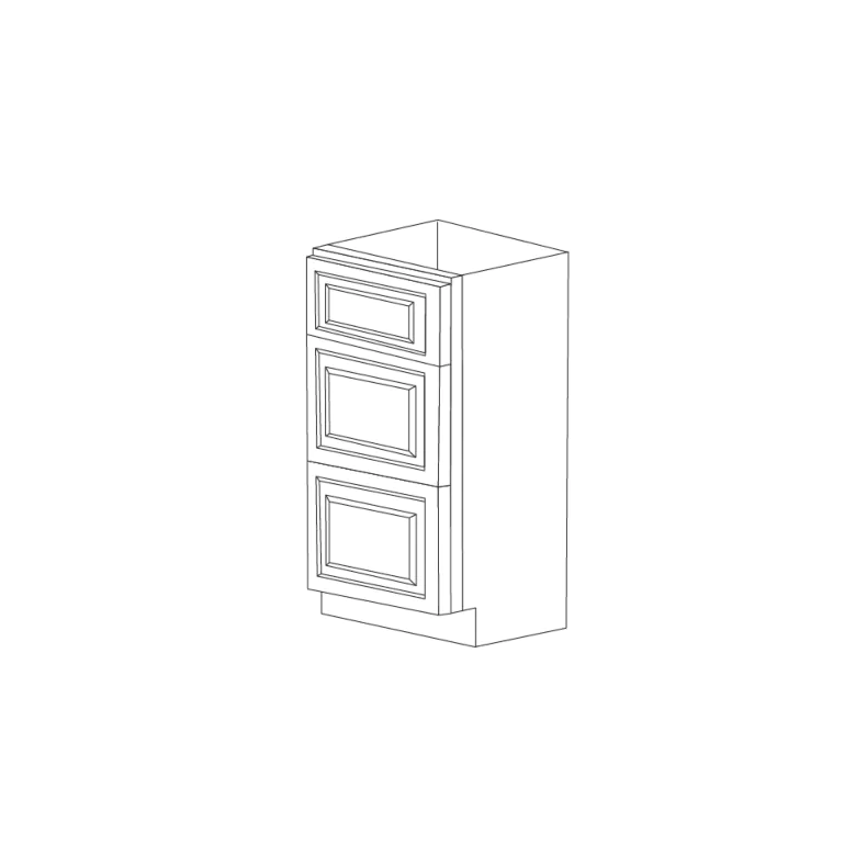 Orlando Ginger Square 18" Drawer Base Cabinet - 3 Drawers - RTA Orlando Ginger Square 18" Drawer Base Cabinet - 3 Drawers - RTA