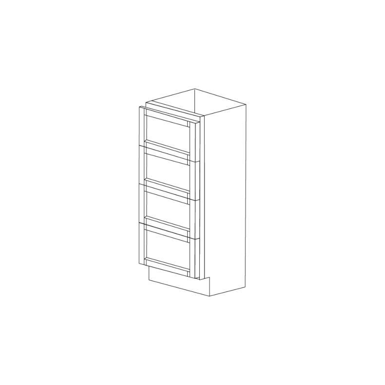 Fresno Grey Shaker 18" Three Drawer Base Cabinet - RTA