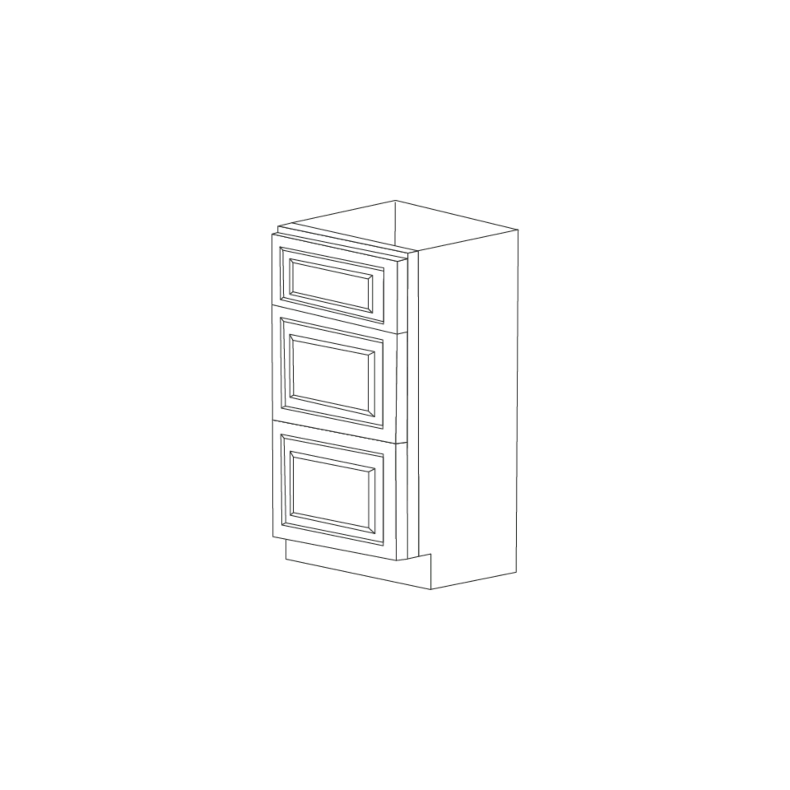 Romona Modern Gray 21" Three Drawer Base Cabinet - RTA Romona Modern Gray 21" Three Drawer Base Cabinet - RTA