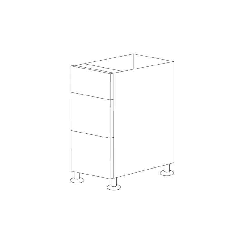 Glossy Gray 21" Drawer Base Cabinet 3 Drawers - RTA Glossy Gray 21" Drawer Base Cabinet 3 Drawers - RTA
