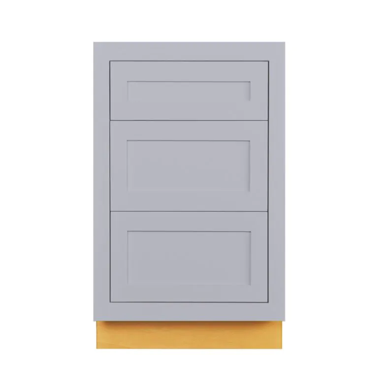 Dark Blue Inset Shaker 24" Three Drawer Base Cabinet - RTA Dark Blue Inset Shaker 24" Three Drawer Base Cabinet - RTA