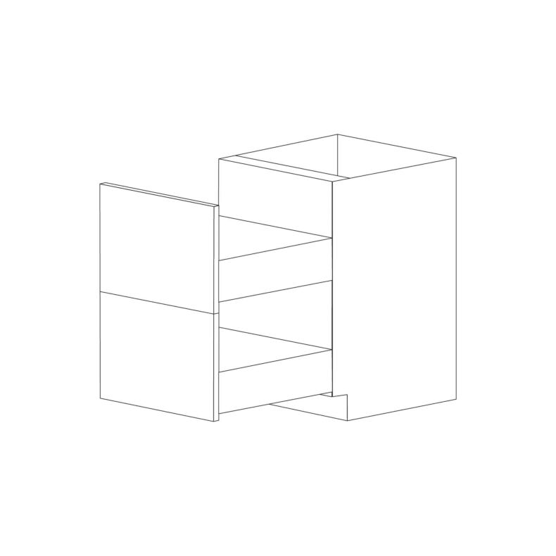 Off White Flat Panel 24" Two Drawer Base Cabinet - RTA