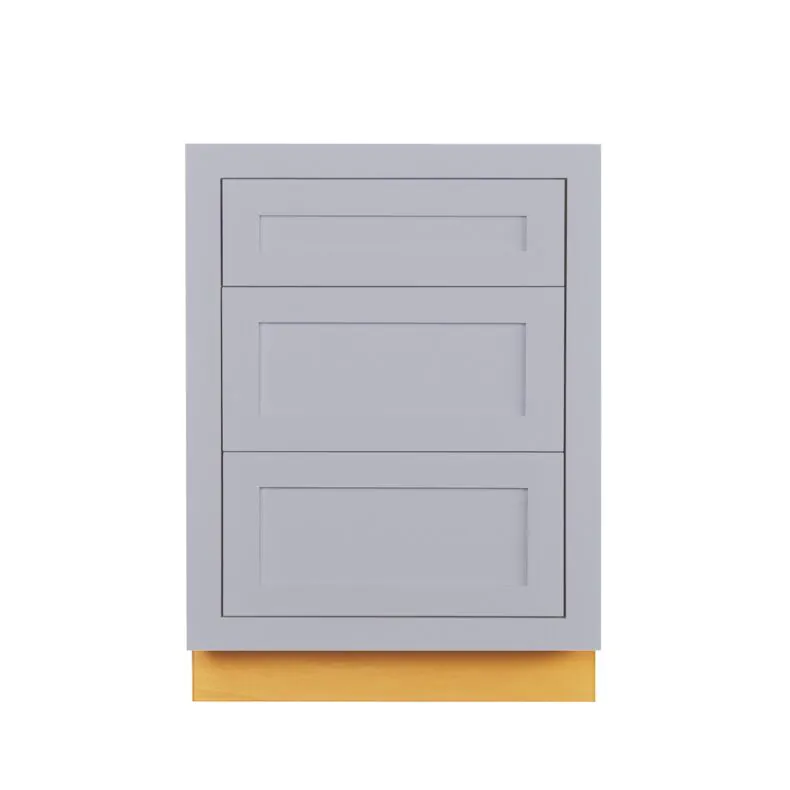 Dark Blue Inset Shaker 27" Three Drawer Base Cabinet - RTA Dark Blue Inset Shaker 27" Three Drawer Base Cabinet - RTA