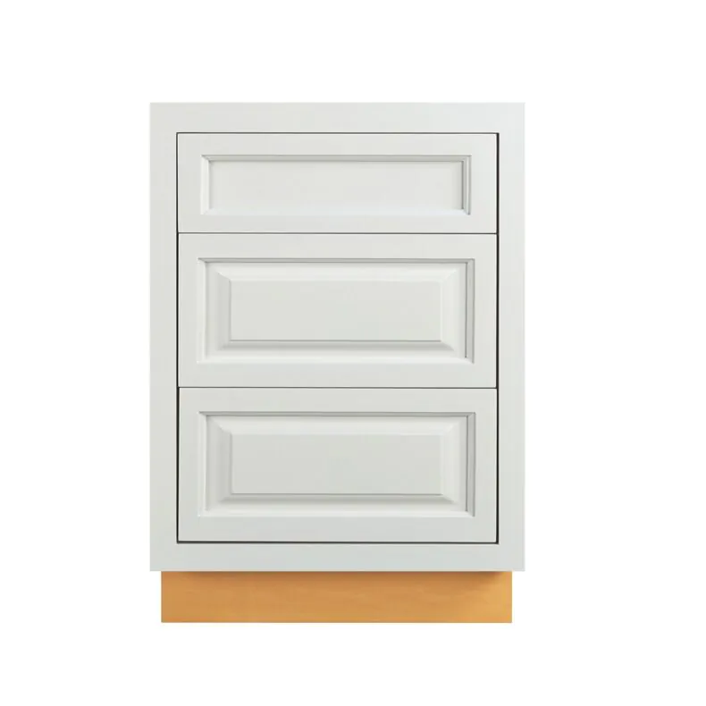 Vintage White Inset 27" Three Drawer Base Cabinet - RTA Vintage White Inset 27" Three Drawer Base Cabinet - RTA