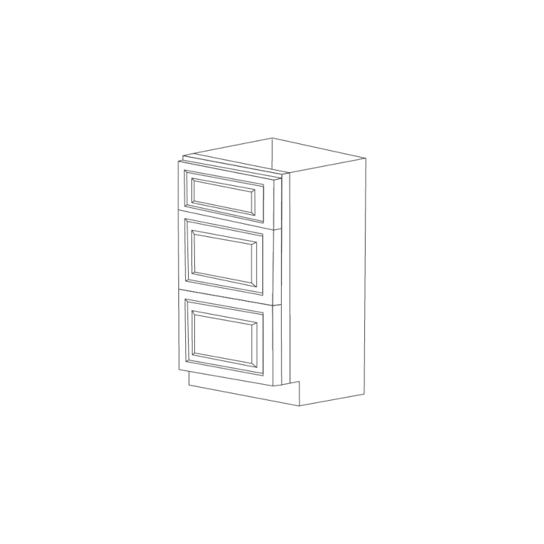 Orlando Ginger Square 30" Drawer Base Cabinet - 3 Drawers - RTA