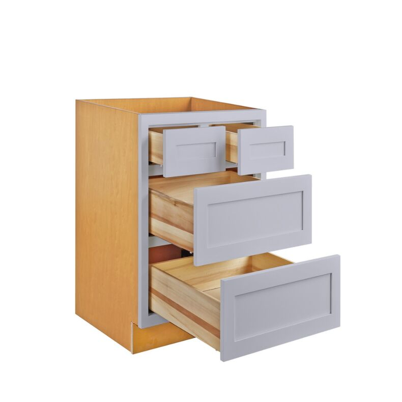 Dark Blue Inset Shaker 30" Four Drawer Base Cabinet - RTA