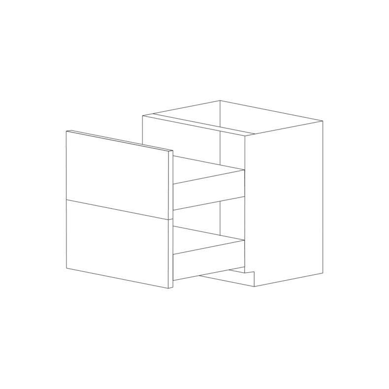 Pure White Flat Panel 30" Two Drawer Base Cabinet - Assembled