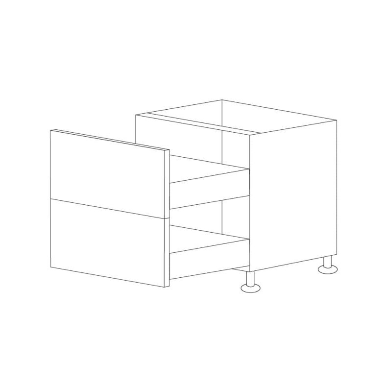 Glossy Gray 30" Drawer Base Cabinet 2 Drawers - RTA