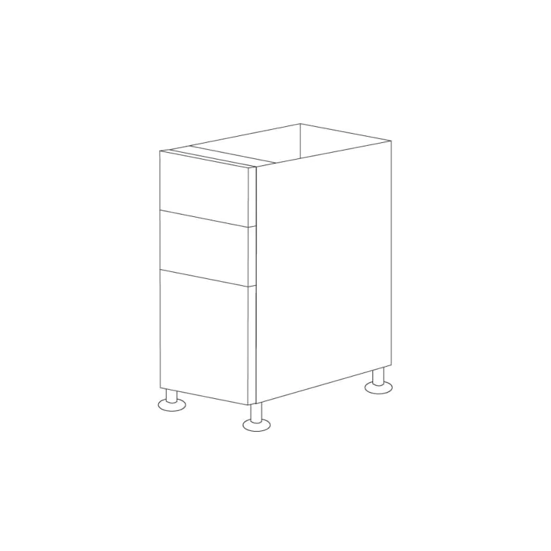 Calypso Grey 18" Drawer Base Cabinet - 3Drawers - Assembled