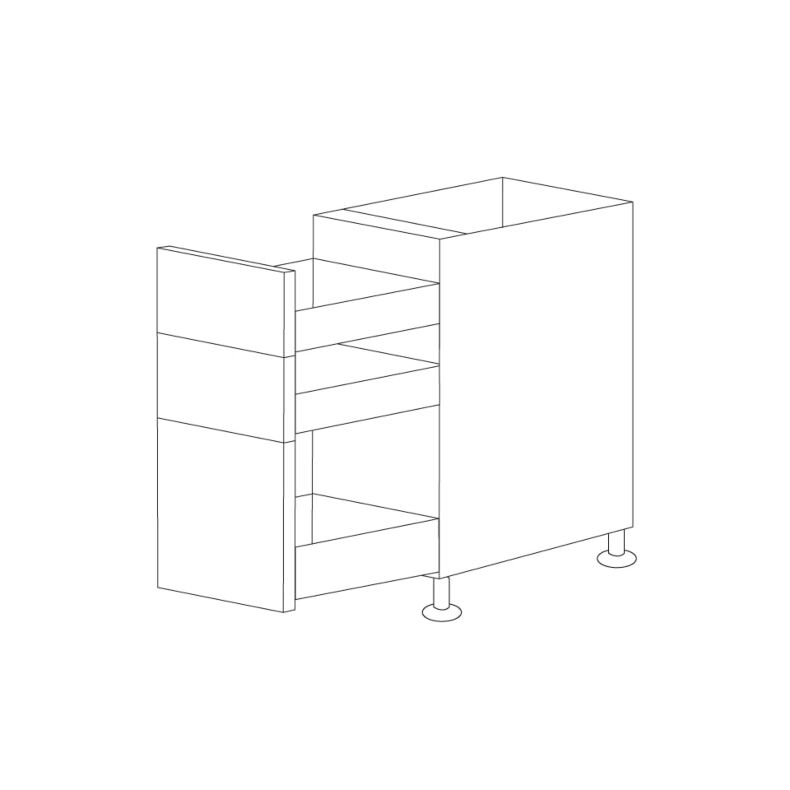 Calypso Grey 18" Drawer Base Cabinet - 3Drawers - Assembled
