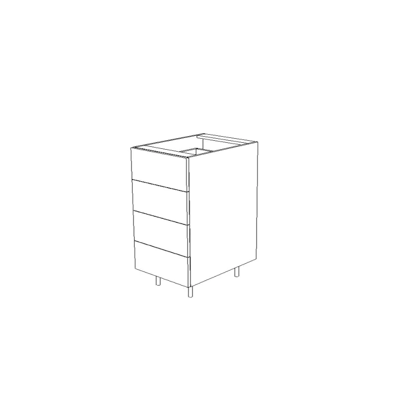Moonlight White 18" Drawer Base Cabinet - 4Drawers - Assembled Moonlight White 18" Drawer Base Cabinet - 4Drawers - Assembled