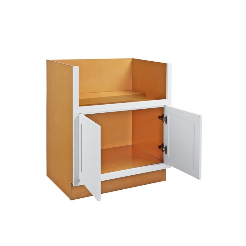 Snow White Inset Shaker 33" Farmhouse Sink Base Cabinet - RTA