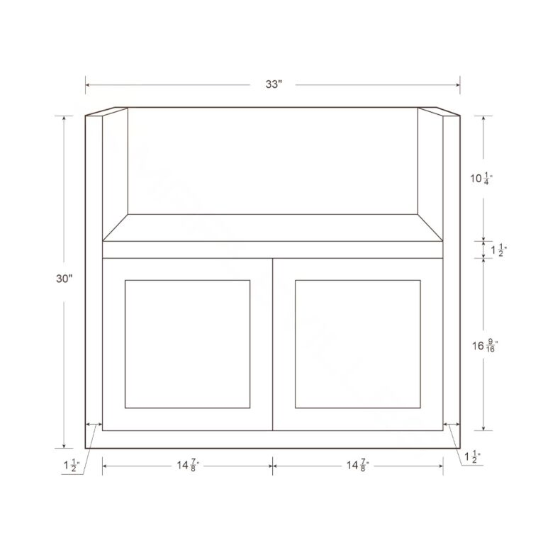Snow White Inset Shaker 33" Farmhouse Sink Base Cabinet - RTA