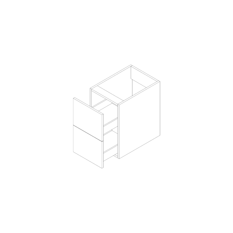 Matte White Flat Panel 15"x24"X21" Floating Vanity With Two Drawers - RTA