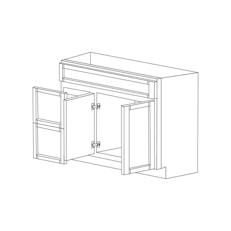 Ashton Grey Shaker 36" Vanity Cabinet with Drawers on Left - RTA
