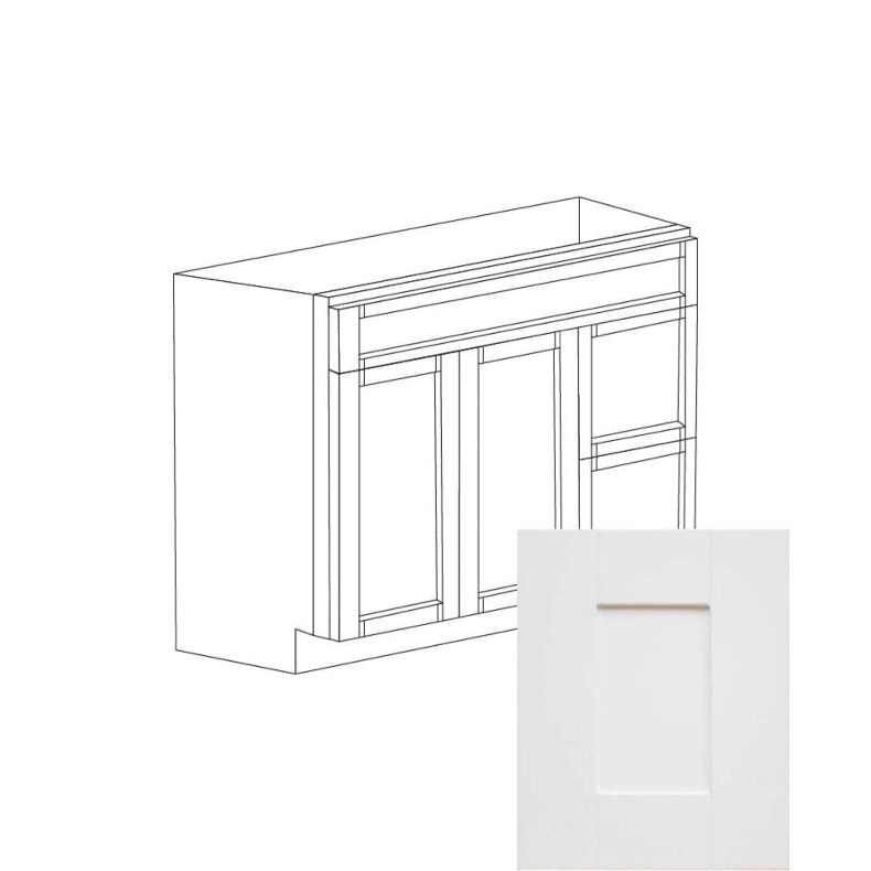 Irvine White Shaker 36" Vanity Cabinet with Drawers on Right - RTA