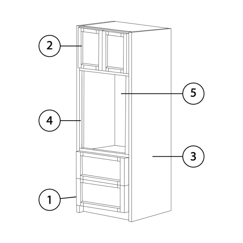 Aspen White Shaker 33x90 Double Oven Cabinet - RTA Aspen White Shaker 33x90 Double Oven Cabinet - RTA
