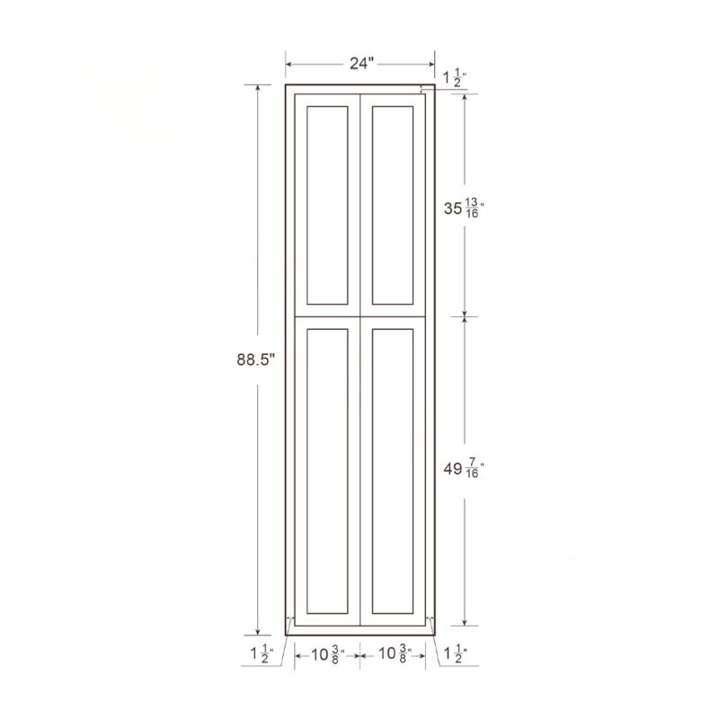 Snow White Inset Shaker 24x93 Utility Cabinet - RTA