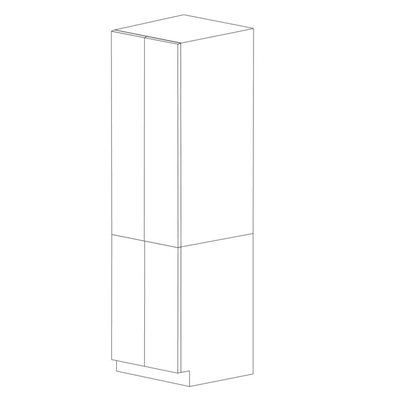 Chic Charcoal Flat Panel 24x96 Pantry Cabinet with 4 Doors - Assembled