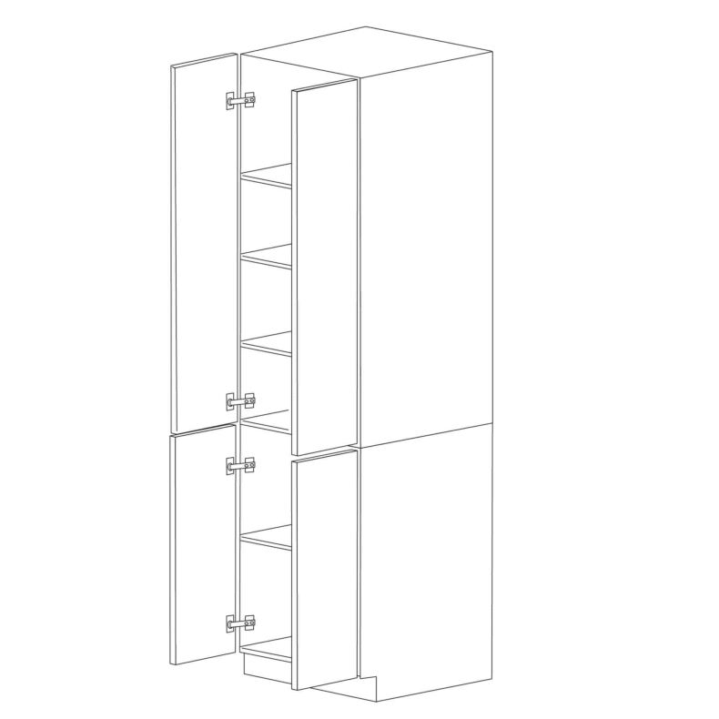 Chic Charcoal Flat Panel 24x96 Pantry Cabinet with 4 Doors - Assembled