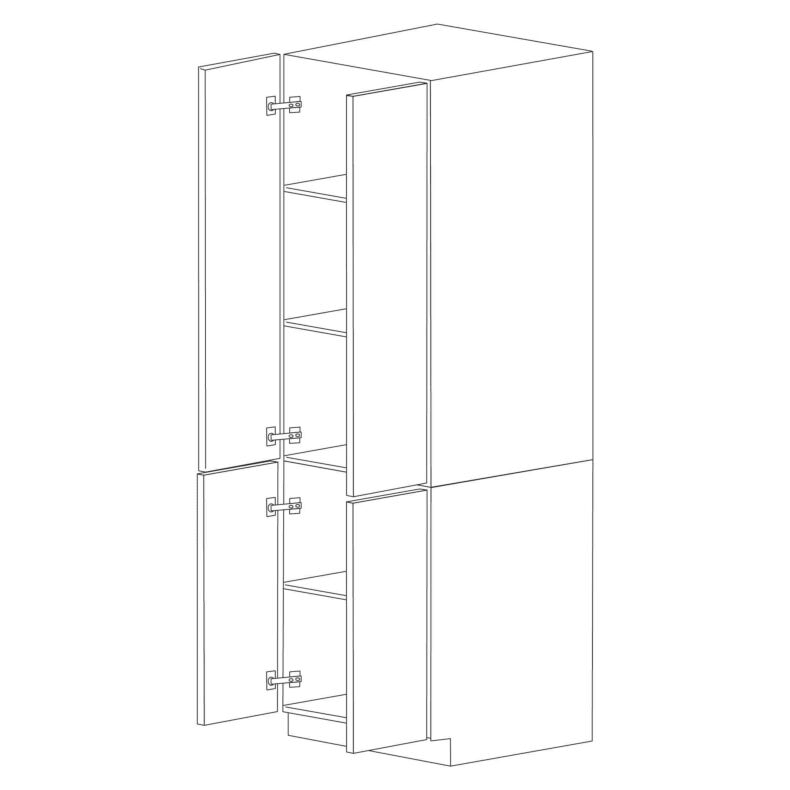 Chic Charcoal Flat Panel 30x84 Pantry Cabinet with 4 Doors - RTA