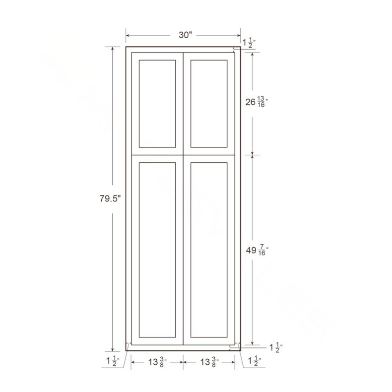 Vintage White Inset 30x84 Utility Cabinet - RTA